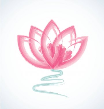 Lotus suluboya çiçek logosu 