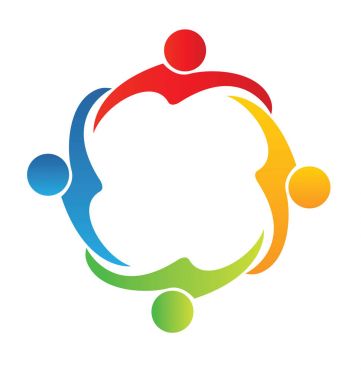 Ekip çalışması sarılmak dostluk insanlar logosu