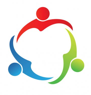 Ekip çalışması sarılmak dostluk insanlar logosu