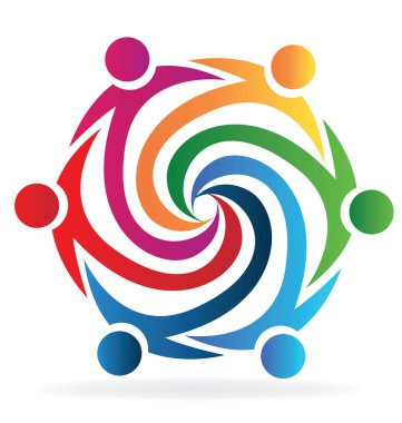 Ekip çalışması dalgalı insanlar logo swooshes