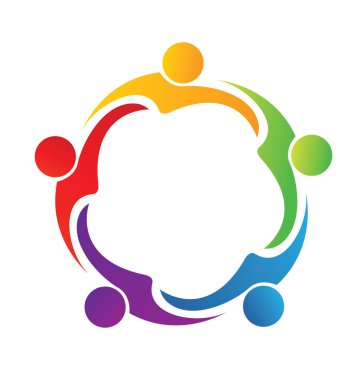 Ekip çalışması sarılmak dostluk logosu 