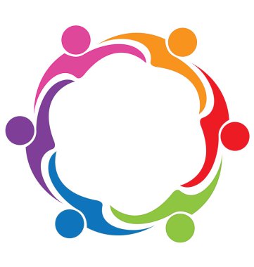 Logo çalışması sarılmak dostluk insanlar