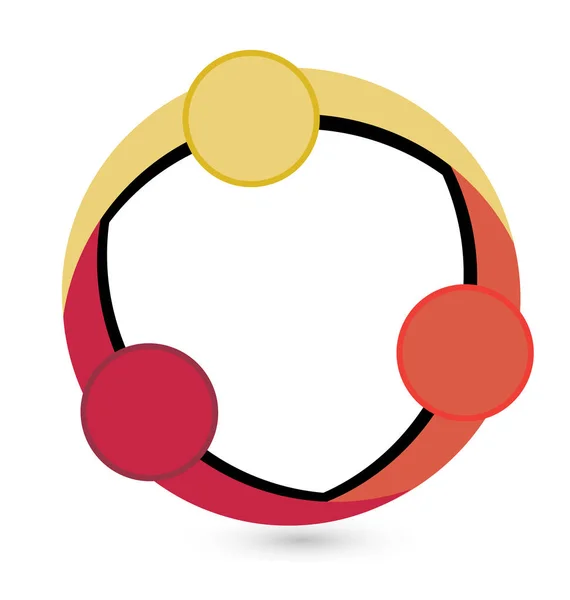 Teamwork circle shape logo — Stock Vector