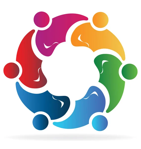 Teamwork meeting people logo — Stock Vector