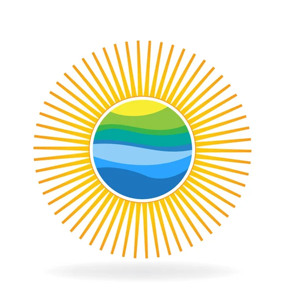 Logo icône soleil — Image vectorielle