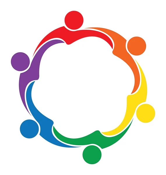Logo Teamarbeit Liebe Freundschaft Menschen — Stockvektor