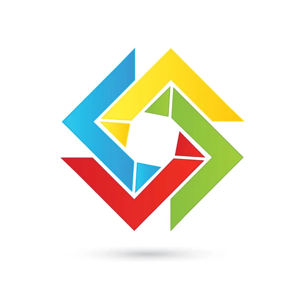 Astratto logo geometrico colorato — Vettoriale Stock