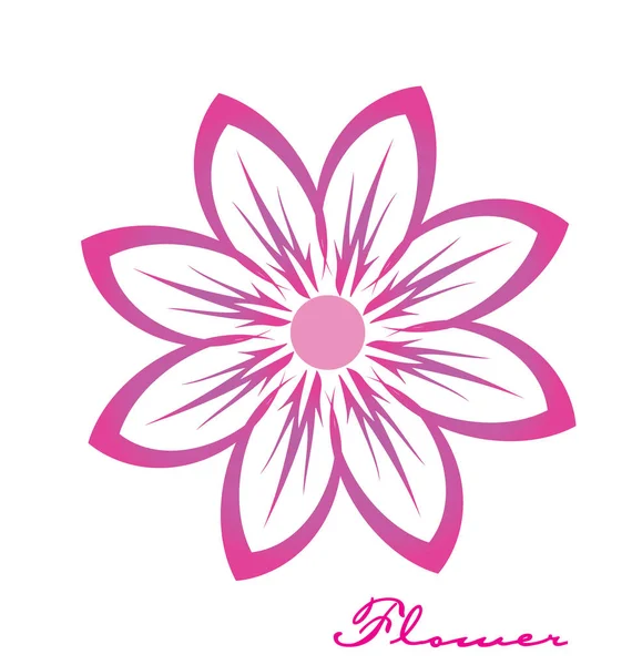 Flor rosa imagen logo diseño — Vector de stock