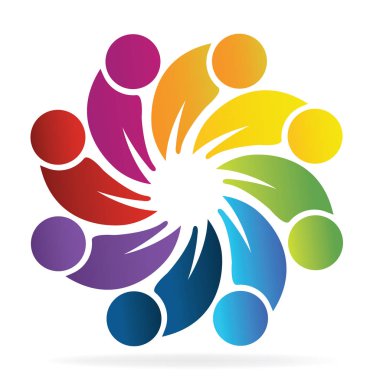 Logo çalışması insanlar elele çemberde