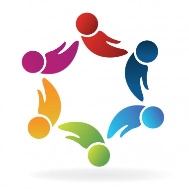 Ekip çalışması eller şekil insanlar logosu