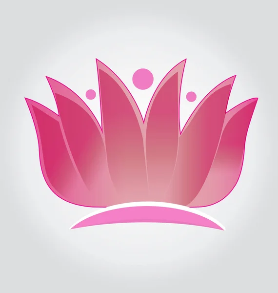 Loto rosa flor logo — Vector de stock