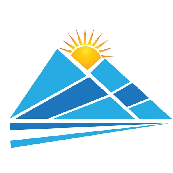 Mountains sunrise logo — Stock Vector