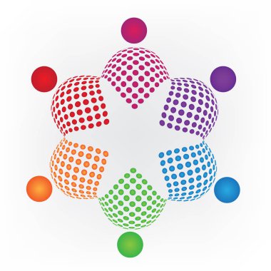 Logo çalışması insanlar yıldız şekli vektör görüntü soyut