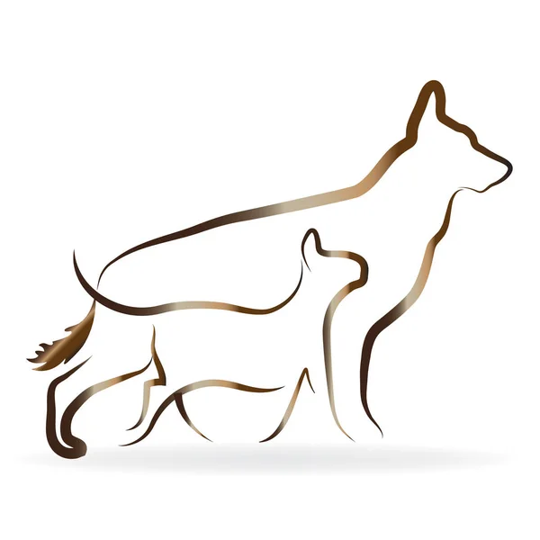 Kat en hond logo — Stockvector