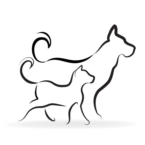 Katze und Hund Logo — Stockvektor