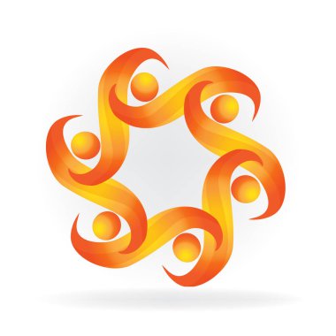 Dostluk insanlar simge vektör logo swooshes