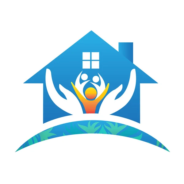 House Ajan Emlak Birkaç Alıcı Vektör Görüntü Kavram Başarılı Logo — Stok Vektör