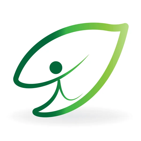 生態学の緑の葉のシンボルのロゴ — ストックベクタ
