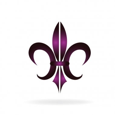Sembol Fleur De Lis. New Orleans altın sembolü çiçek logo simge vektör görüntü şablon