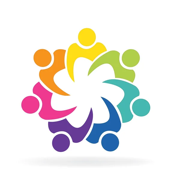 チームワーク連合人チャリティー概念ベクトル イメージのロゴ — ストックベクタ