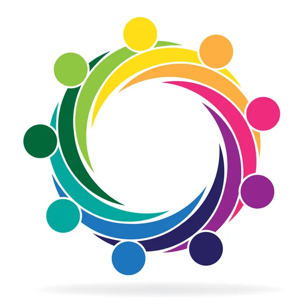Travail Équipe Étreignant Les Gens Affaires Logo Icône Image Vectorielle — Image vectorielle