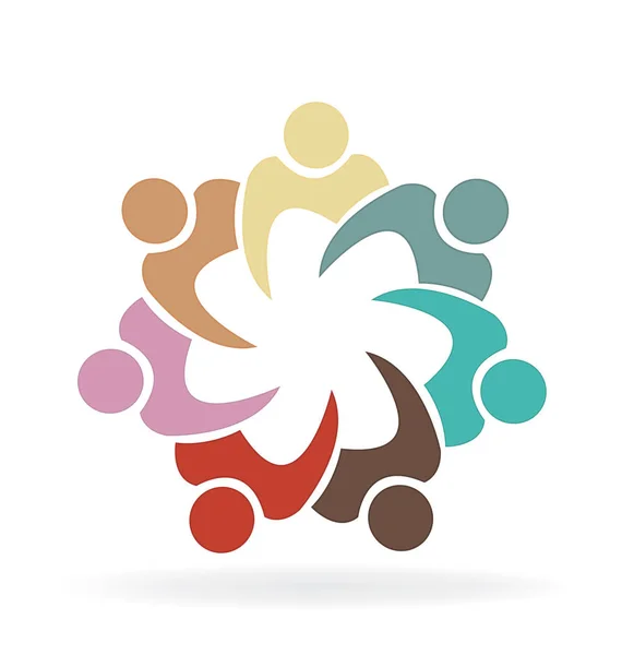 Teamwork Gewerkschaftliche Gruppe Von Menschen Logo Vektorbild — Stockvektor