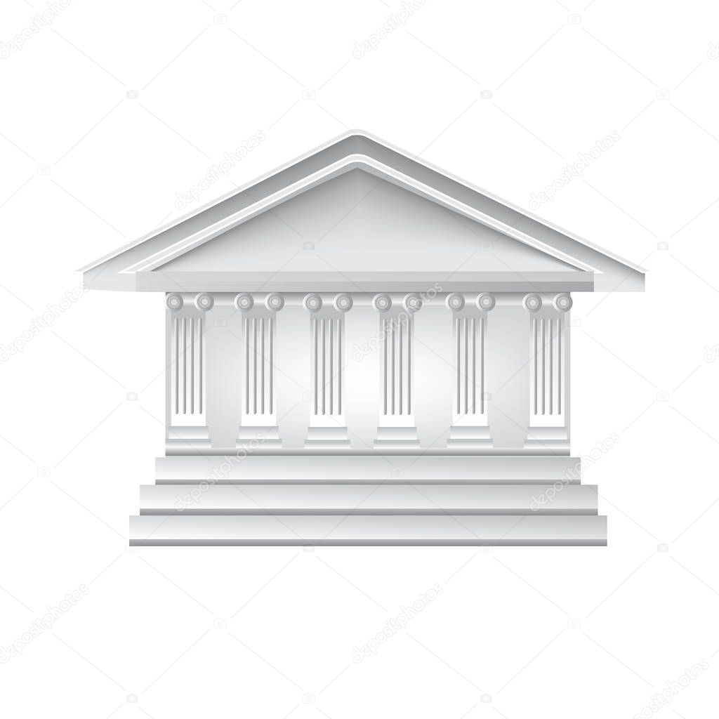 Columns ancient greek historic bank building