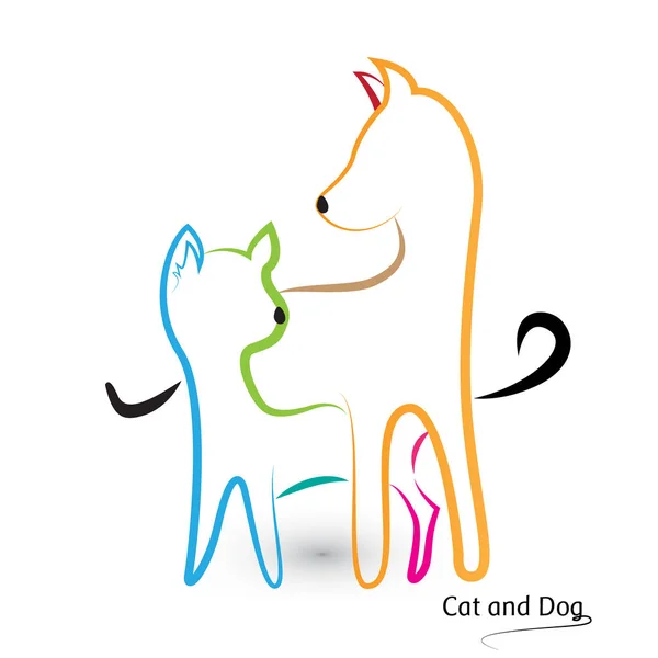 Gato Cão Silhueta Logotipo Imagem Vetor —  Vetores de Stock