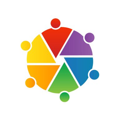 Logo çalışması fotoğrafçılar takım daire etrafında