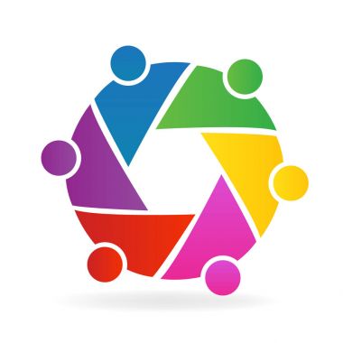 Logo çalışması fotoğrafçılar takım daire etrafında