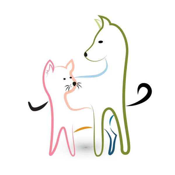Cat Dog Silhouette Logo Image Vector — Stock Vector