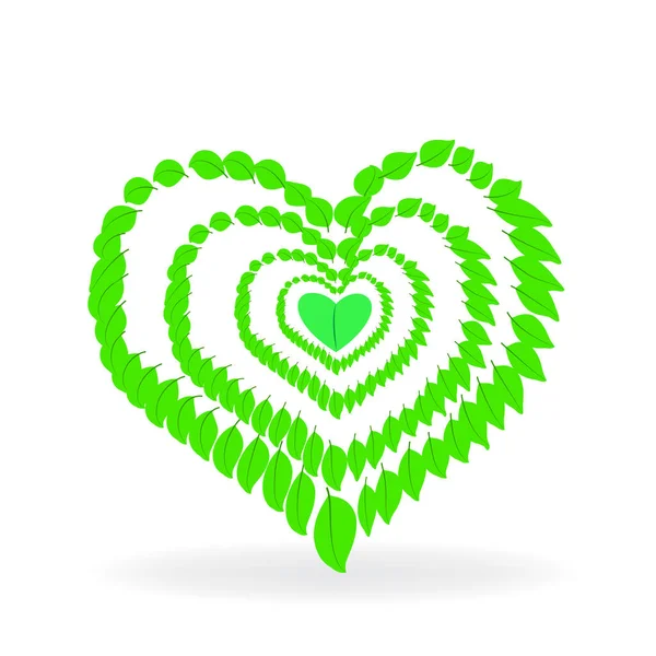 Herbal Amor Verduras Símbolo Logotipo Imagen Vectorial — Vector de stock