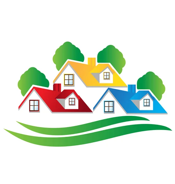 Maisons Immobilier Image Logo Vectoriel Design — Image vectorielle