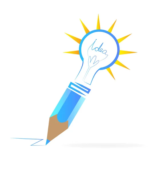 Créer des idées crayon bleu logo de l'art graphique — Image vectorielle