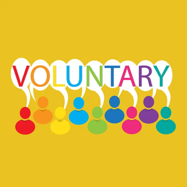 Voluntary Words Colorful People Logo Vector Image — Stock Vector