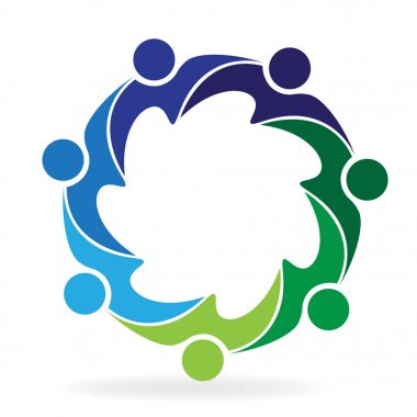 Logo çalışması iş adamları bir kucaklama