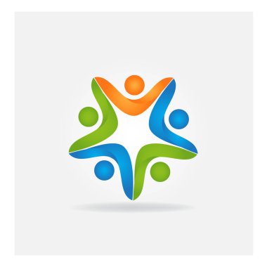 Ekip çalışması lider iş insanlar vektör simge kimlik kartı