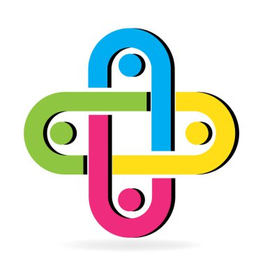 Eller dostluk kavramı vektör görüntü tutarak logosu