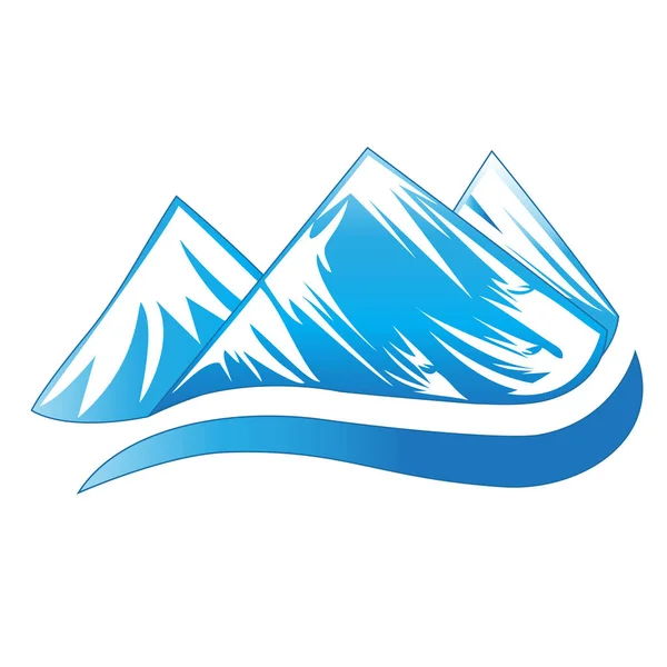 Logo Bleu Montagnes Vecteur — Image vectorielle