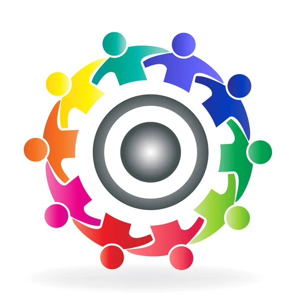 Wektor Współpraca Wspólnoty Rozwiązanie Osób Logo — Wektor stockowy