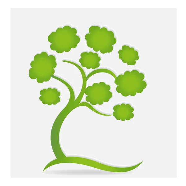 Familia Verde Ecología Árbol Logo Vector — Vector de stock