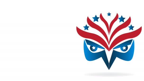 Eagle Twarz Symbol Usa Flaga Obrazu Wideo Nagrania — Wideo stockowe