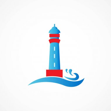 Deniz feneri vektör simge grafik tasarım iş logo