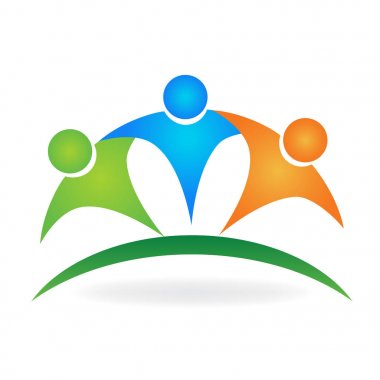 Mutlu dostluk insanlar logosu