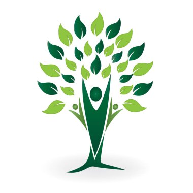 ekip çalışması insanlar ağaç logo vektör