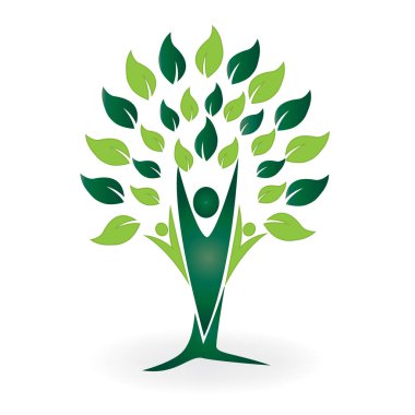 Ekip çalışması insanlar logo yaratıcı soyut resim tasarım ağaç 