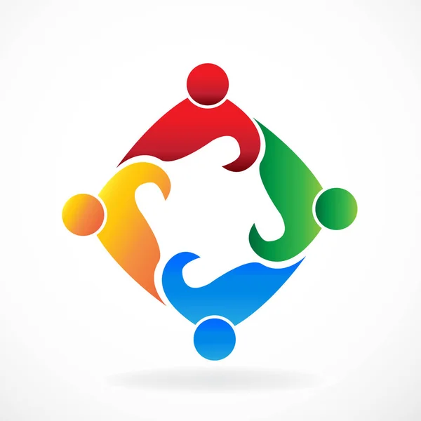 Логотип Команды Людей Социальные Медиа Встречи Иконка Вектор Представлять Детей — стоковый вектор