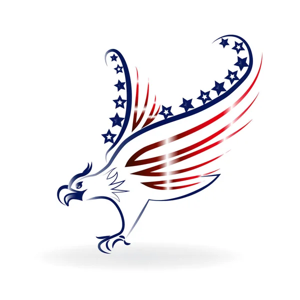 Eagle American Usa Logo Símbolo Bandera — Vector de stock