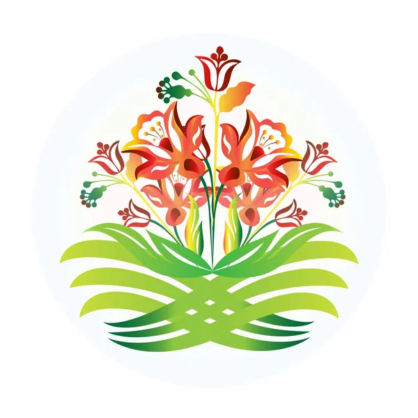 Flores Ramo Lirios Icono Logo Diseño Vector — Archivo Imágenes Vectoriales