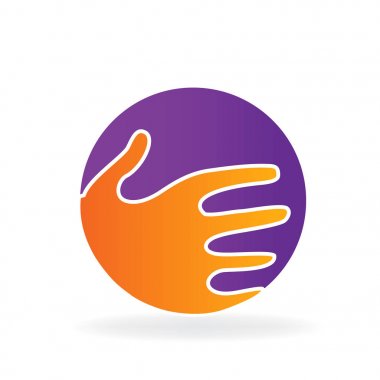 El sıkışma simge vektör logo tasarımı.